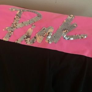 Pink sparkle Capri yoga leggings